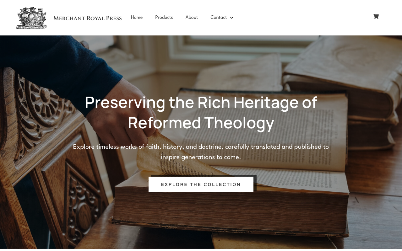 Merchant Royal Press — Reformed Theology ecommerce site